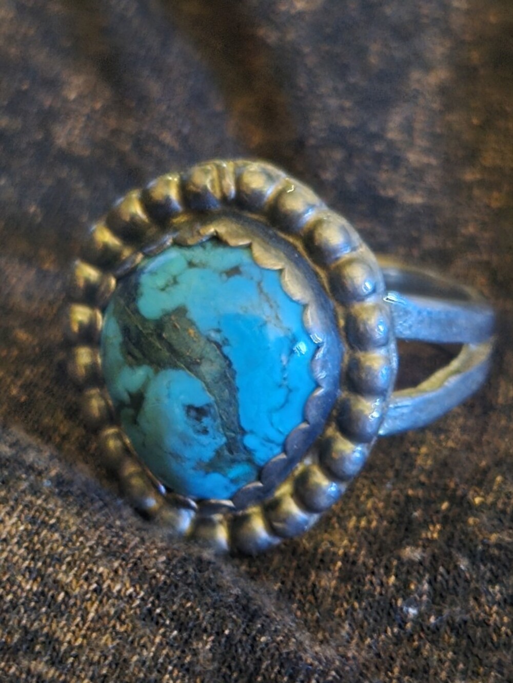 Vintage Native American Navajo Sterling Silver Turquoise Ring